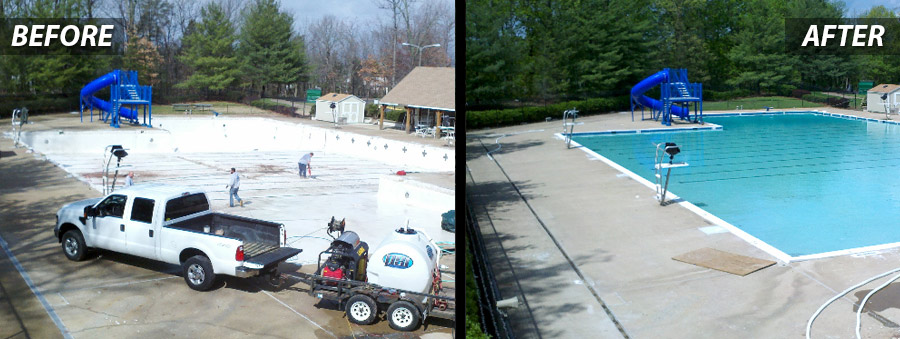 Before and After of Swimming Pool Maintenance for Drainage Systems in Washington DC Metro Area